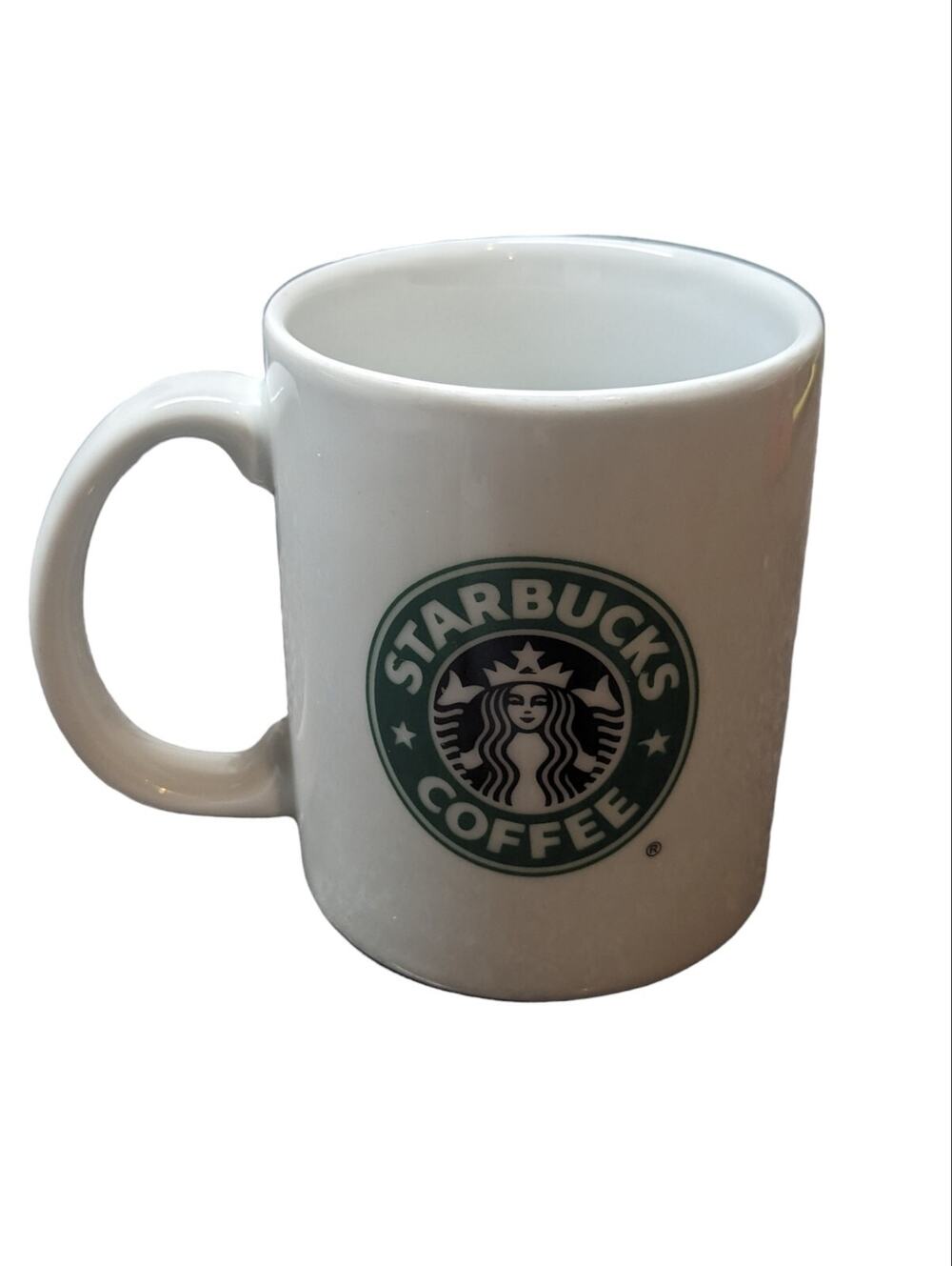 STARBUCKS COFFEE WHITE WITH GREEN SIREN MERMAID LOGO MUGS HEAVY
